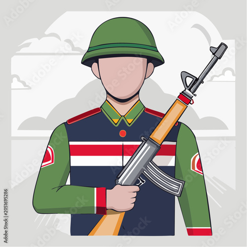 Soldier with Rifle Illustration