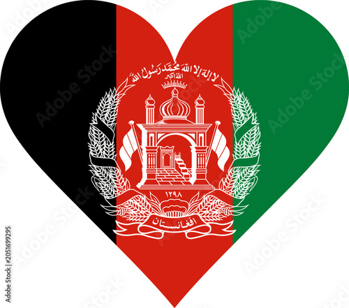 Afghanistan Heart Flag Vector Graphic I Love Afghanistan Patriotic Symbol