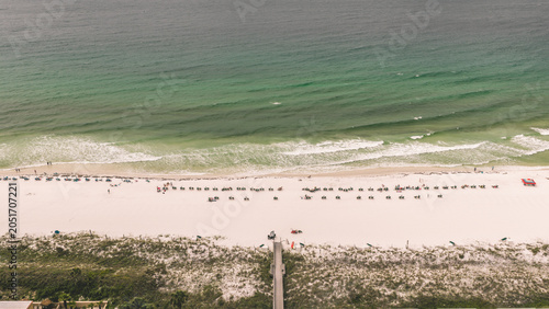 Aerial View of Fort Walton Beach Florida Gulf Coast Condominiums and Emerald Waters