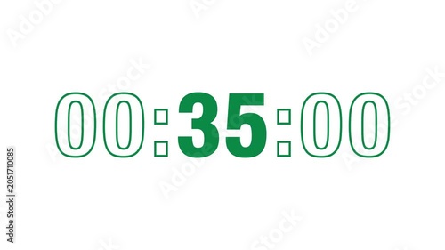 Sporty 40-second countdown timer in bold green type on white, with the seconds in solid fill and minutes and centiseconds in outline, evoking the high-energy aesthetic of premium sports branding.