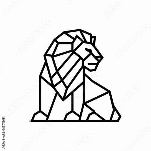 Geometric Lion Illustration Art Design.