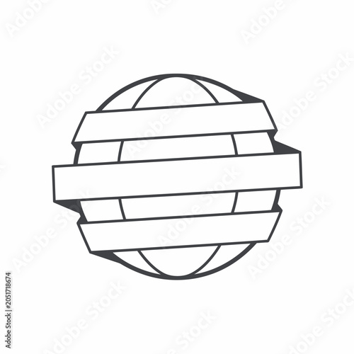 Globe with wrapped tape.