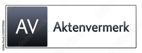 Schilderij op canvas AV - Aktenvermerk - Abkürzung aus deutschem Recht, Verwaltung