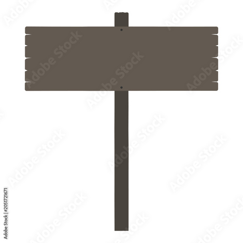 Brown Weathered Wooden Long Rectangle Signpost