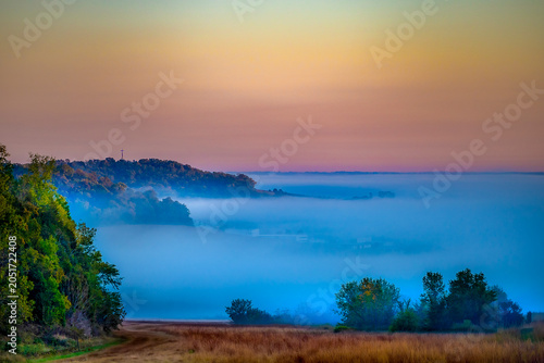 Foggy Sunset on the Backroads of America