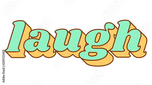 Foto Laugh lettering png retro bold font typography
