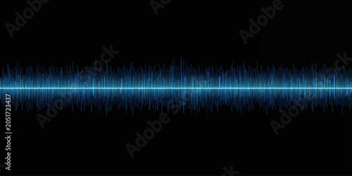 Schilderij op canvas Abstract blue digital wave and equalizer spectrum background with colorful glowi