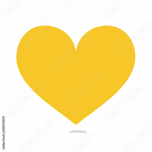 Yellow heart icon on white background