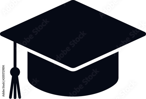 Konstfotografi Graduation mortarboard cap black icon vector with graduation
