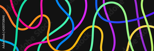 Abstract gradient motion waves with flowing ribbons and neon color curves for banners, covers, web headers, posters, and screens.