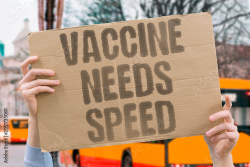 Bild auf Leinwand "Vaccine needs speed" Immunization development requires urgency