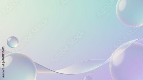 Abstract glassmorphism gradient background with translucent shapes and clean copy space