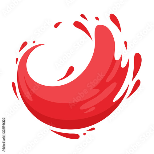 Red liquid splash illustration