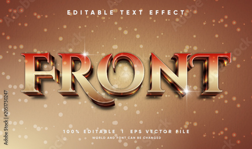 forbidden front 3d vector text effect with modern style