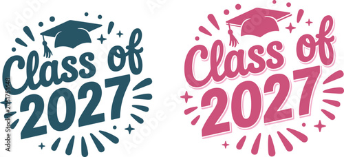 Class of 2027 Graduation Graphics graduation cap diploma
