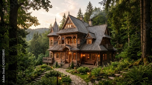old wooden house in forest