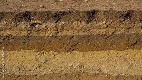 Soil Stratification Layers in Earth Cross Section