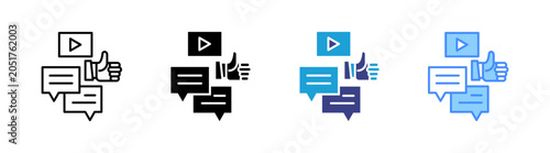 Cuadro en lienzo Social Engagement icon set multiple style collection