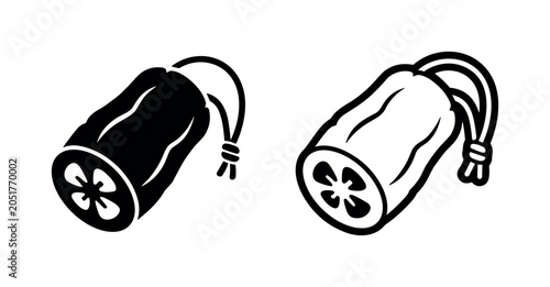 Foto Gourd or squash icon set, vegetable symbol
