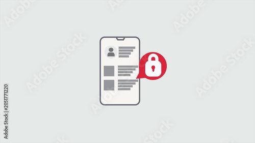 Animated Smartphone User Interface with Padlock Icon for App Lock Security