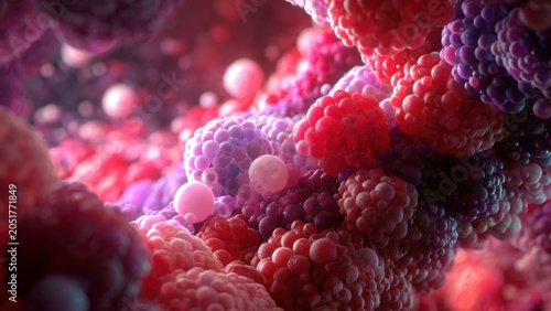 Microscopic Cellular Structure in Vibrant Colors