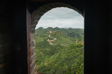 The Great Wall of Chine framed by an ancient archway