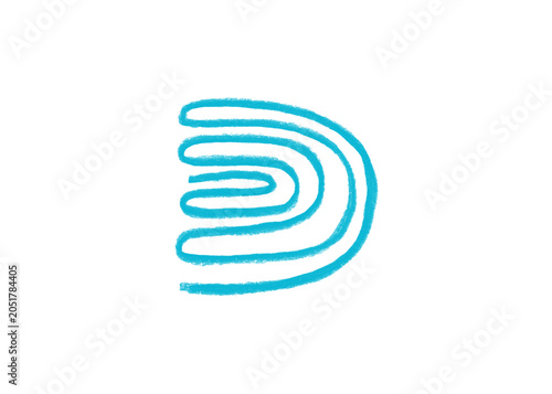 Cyan hand drawn abstract sinuous line pattern element with abstract handdrawn minimalist creative illustration artistic background infographic rhythmic isolated decoration