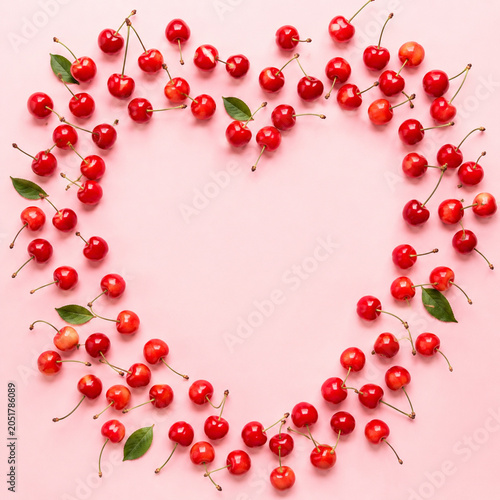 heart made of cherries 