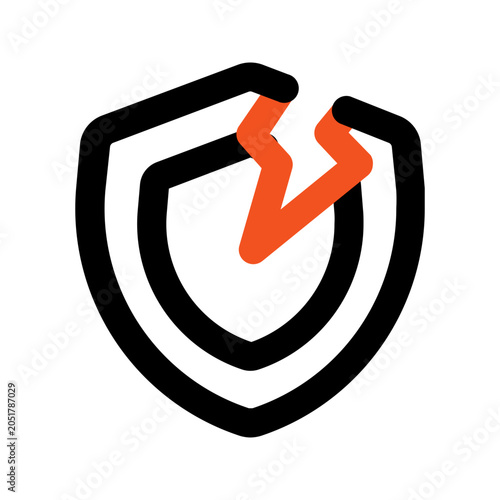 unprotected outline color icon