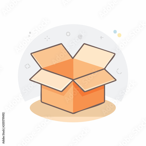 Open Cardboard Box Icon