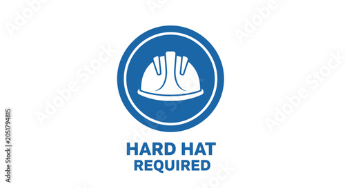 Hard Hat Required Safety Sign: Construction Helmet Icon