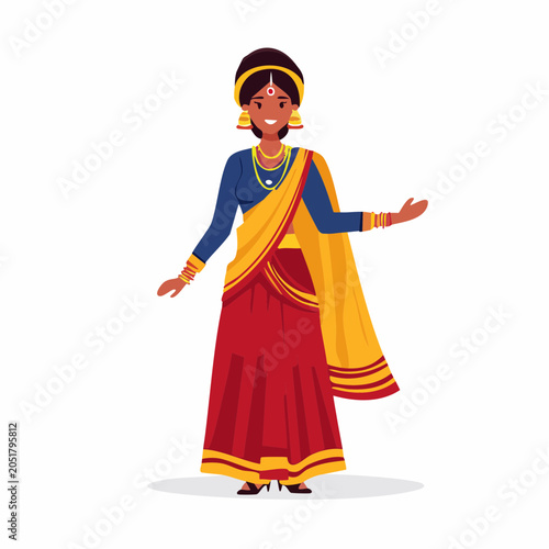 Indian Woman in Traditional Attire