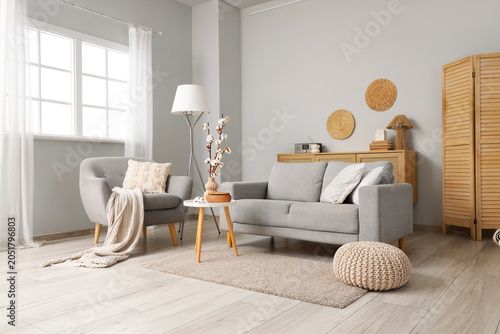 Interior of light living ro...