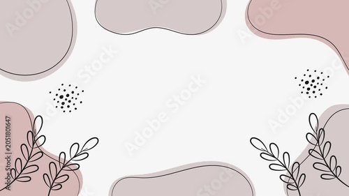 Abstract Nature Banner Background with Hand Drawn Leaves Looping Animation