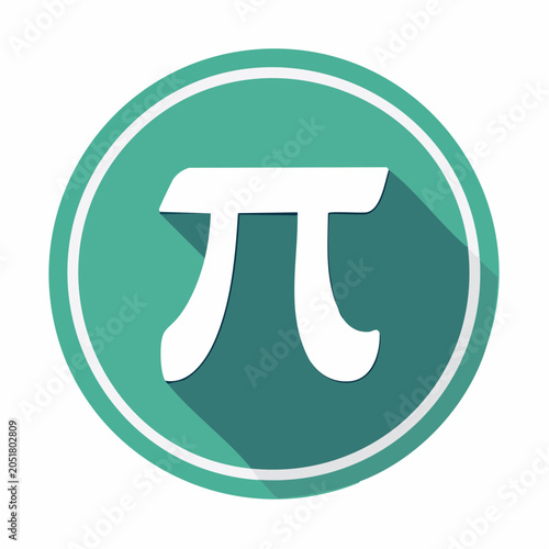 Pi symbol flat design icon