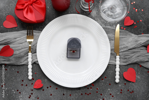 Table setting for Valentine...
