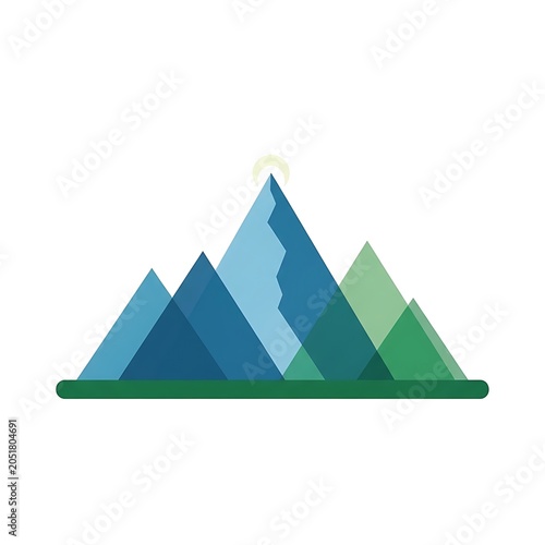 Abstract geometric triangle shape with gradient colors.