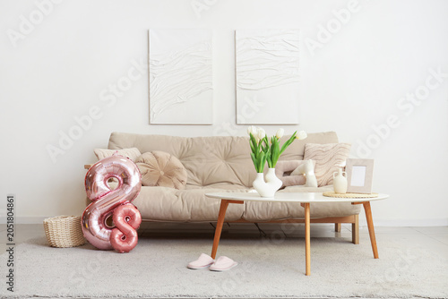 Interior of light living ro...