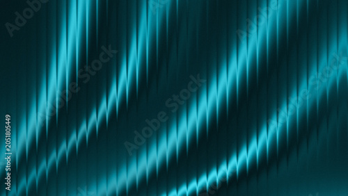 The cyan blue color is distorted by a pattern of dense vertical lines, creating a visual effect similar to curtains, water ripples, or digital audio signal distortion.
