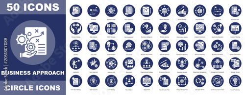 Fotografía Business approach icon set, a Circle style collection