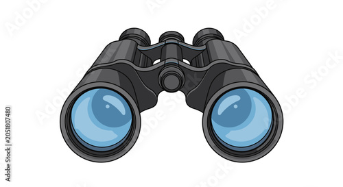 Binoculars Illustration - Search, Discovery, Exploration Tool