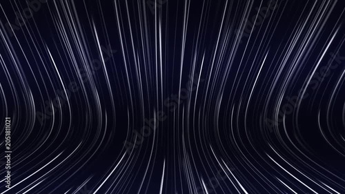 Abstract Dark Blue Neon Light Flow Background with Futuristic Glowing Curved Energy Lines and Digital Motion Design