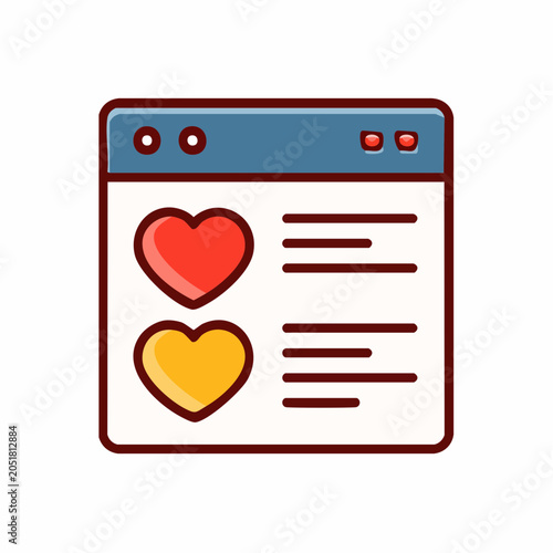 Web Page with Hearts and List