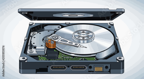 Open Hard Drive HDD Storage Device Technology Computer Components