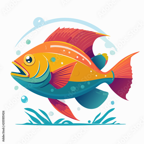 Colorful Cartoon Fish Illustration
