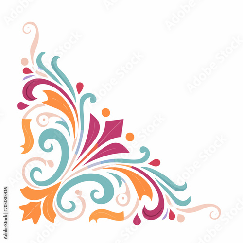 Colorful Corner Flourish Design