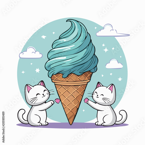 Cute Kittens and Giant Ice Cream Cone
