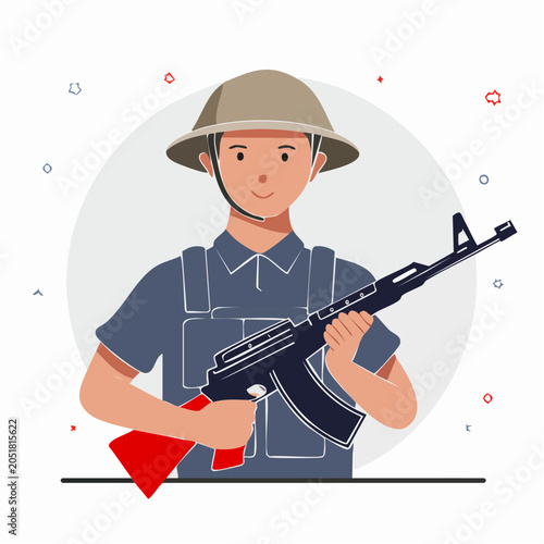 Soldier Holding Rifle