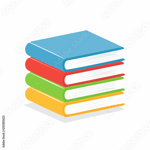 Stack of Four Colorful Books