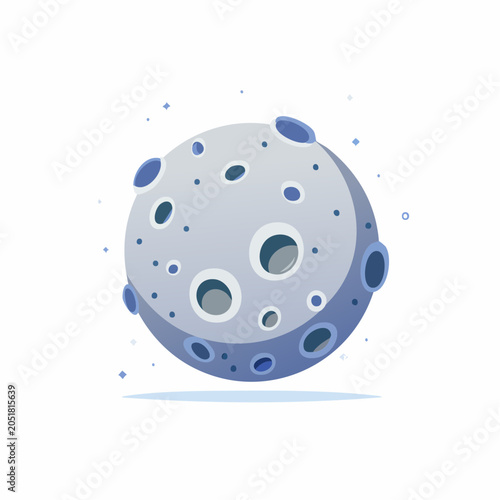 Stylized Moon with Craters